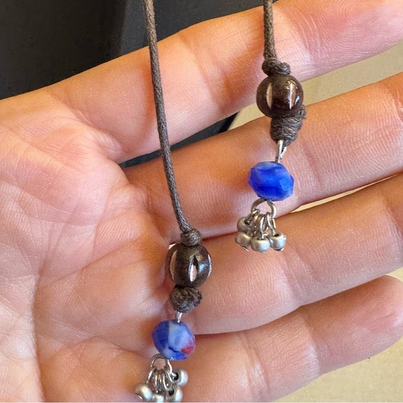 Necklace Art Glass Orange Dragon Vein Agate Beaded Colorful Adjustable Strand - Picture 10 of 16